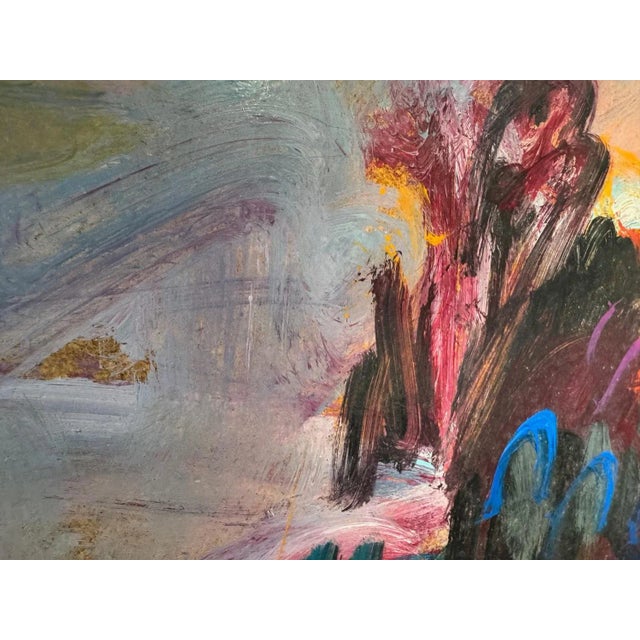 Modern Jean Krillé, Landscape 99, Oil on Masonite, 1985 For Sale - Image 3 of 11