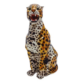 Leopard Statue in Ceramic from Ceramiche Boxer For Sale