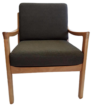 Mid-Century Danish Teak and Wool Armchair