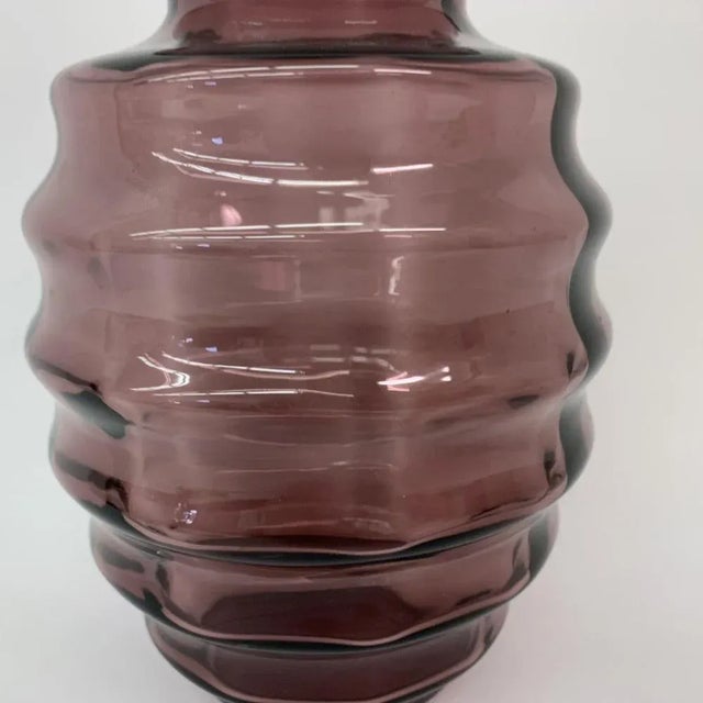 Purple Art Deco Vase in Purple Glass, 1930s For Sale - Image 8 of 11