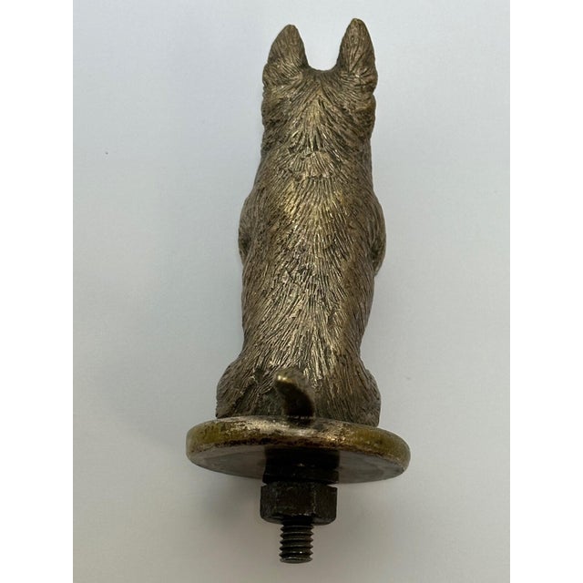 Art Deco Rare Early 20th Century Asprey London Bronze Begging Scottie Dog Car Radiator Mascot For Sale - Image 3 of 18