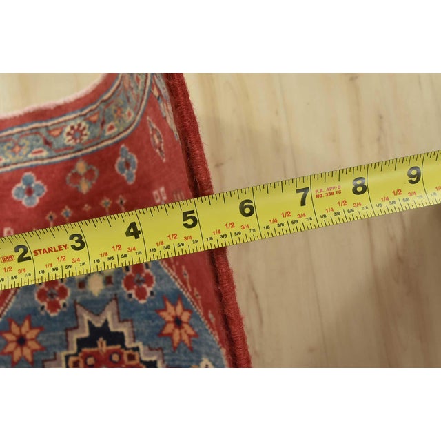 Kazak Runner 2’8” X 9’10” Red Wool Tribal Hand-Knotted Oriental Rug For Sale - Image 11 of 13