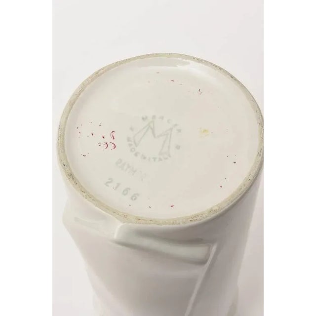 Off-white Vintage 1970's Raymor Glazed Ceramic Pop Art Shirt Tie Vase Italian For Sale - Image 8 of 9