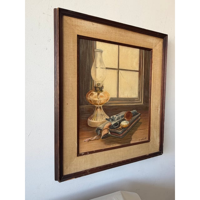 James Hall Southwestern Still Life Painting New Mexico 1971 Trompe l'Oil For Sale - Image 4 of 12