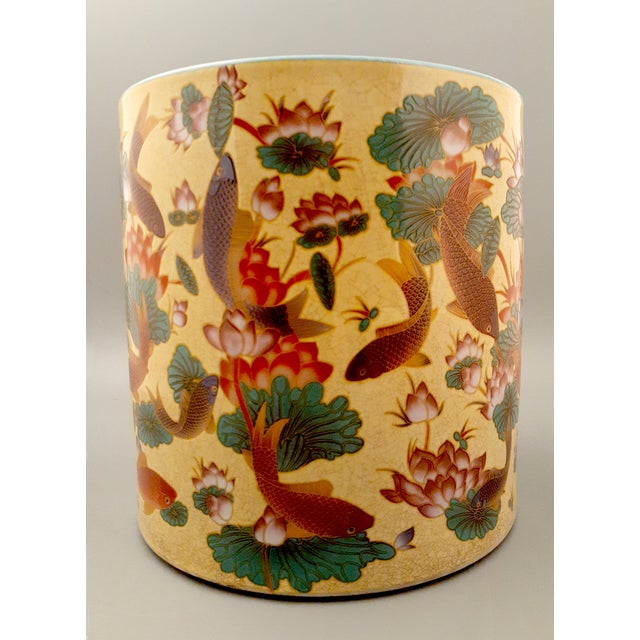 Early 20th Century Chinese Porcelain Da Ya Zhai Lotus Pond Bitong For Sale - Image 5 of 10