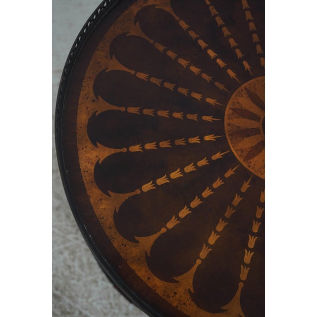 Theodore Alexander Inlaid 2 Tier Mixed Wood End Table For Sale - Image 17 of 18