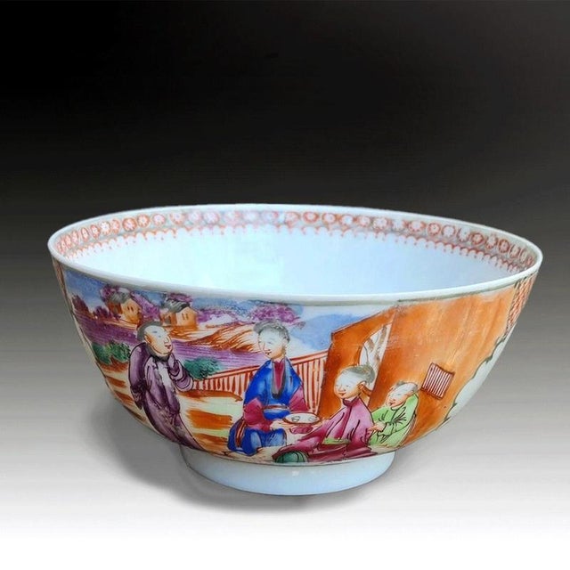 An attractive Chinese enamel-decorated bowl dating to the Qianlong period, circa 1780. The bowl is decorated with four...