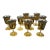 Mid 20th Century Brass Wine Goblets With Silvered Interiors, Set of Nine For Sale