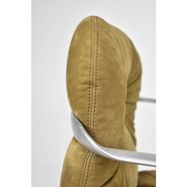 Metal Mid-Century Hannah Morrison for Knoll Suede Office Chair, 1950s For Sale - Image 7 of 10