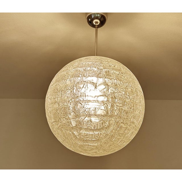 Large Brutalist Glass Pendant Light from Doria, 1970s For Sale - Image 13 of 18