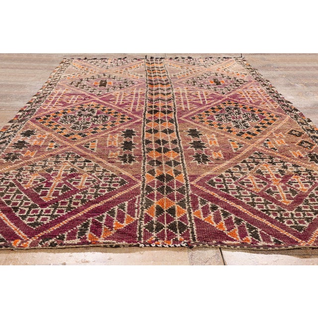 Vintage Zayane Beni M'Guild Moroccan Rug, 05'07 X 10'00 For Sale - Image 9 of 10