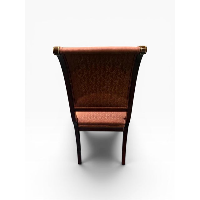 Kindel Mahogany Sleigh Back Side Chair With Hand-Painted Gold Accents For Sale - Image 9 of 12