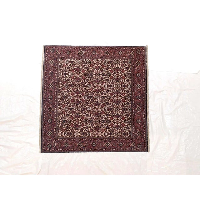 Beige 1980's Square Persian Bijar , 6'9" X 6'7" For Sale - Image 8 of 8