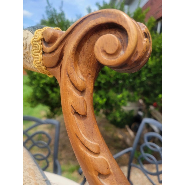 Gold Late 20th Century Vintage Striped Accent Chair For Sale - Image 8 of 11