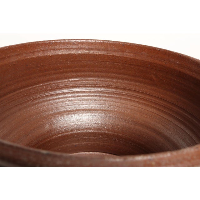 Large Vintage Maroon and Charcoal Sgraffito Ceramic Planter by Deanna Nichols For Sale - Image 12 of 14
