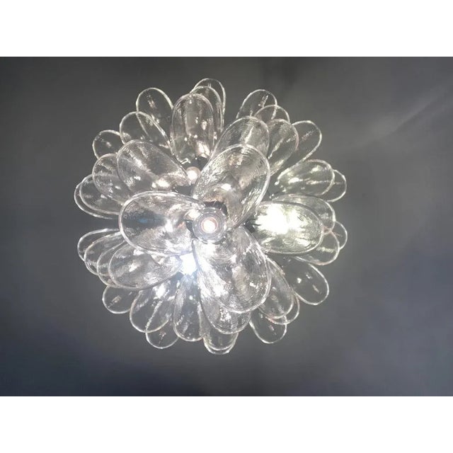 Contemporary Murano Glass "sella" chandelier with a kromo metal frame Spare parts glass included. Diameter = 60 cm = 23.4"...