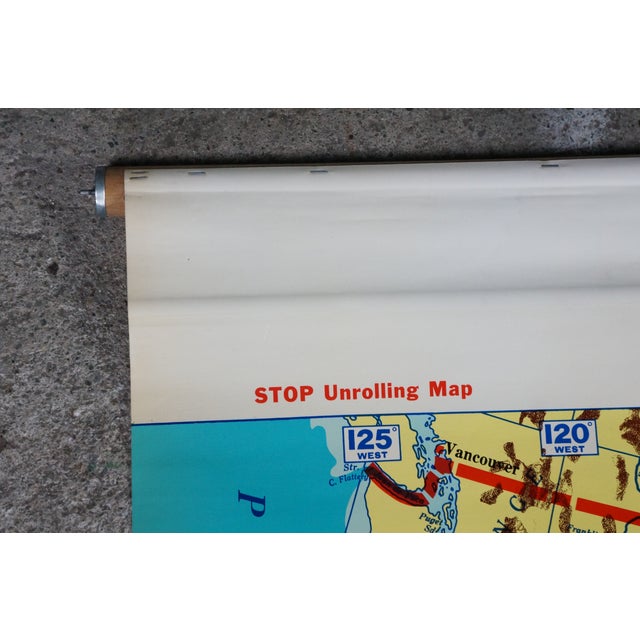 Mid Century Cram's Beginner's United States School Map Pull Down Classroom Map For Sale - Image 11 of 18