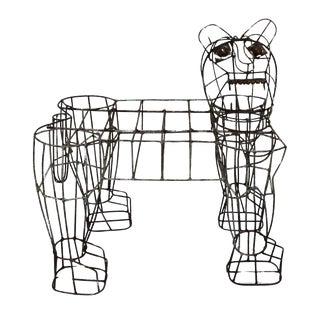 Antique Mario Lopez Torres Jaguar Stool Iron Structure For Sale