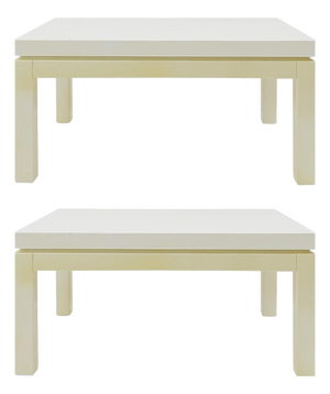 Cream White Lacquered Side Tables, Set of 2