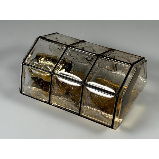 German Glass and Metal Wall Lamp from Glashütte Limburg, 1960s-1970s For Sale - Image 11 of 18