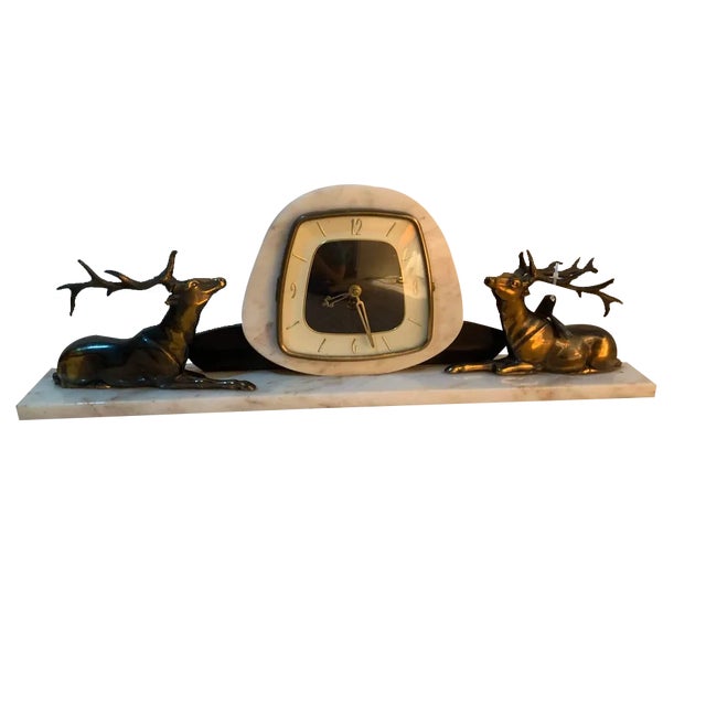 Art Deco Marble Mantel Clock, 1930s For Sale