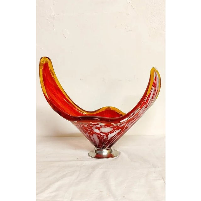 Red Vintage Italian Murano Glass Centrepiece, 1960s For Sale - Image 8 of 11