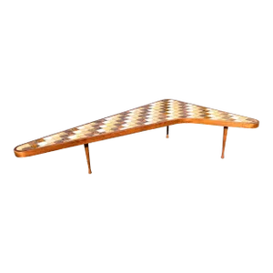 Mid Century Modern Boomerang Kidney Form Tile Top Coffee Table by Hohenberg