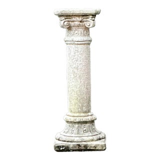 Vintage Cast Concrete Corinthian Column Pedestal For Sale
