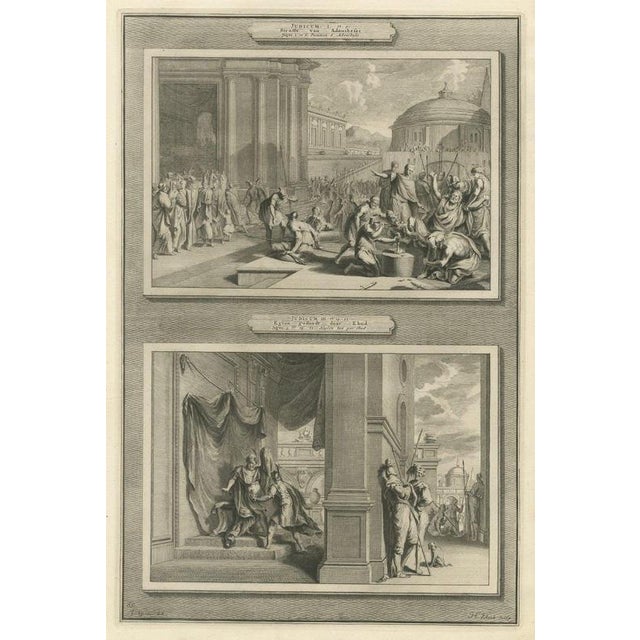 Pieter Mortier, Punishment of Adonibezek and Ehud Kills Eglon, 1700, Engraving For Sale - Image 12 of 12