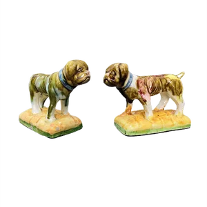 Ceramic Glazed Dogs from Sargadelos, Set of 2