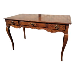 Late 20th Century Henredon French Provincial Style Walnut Desk For Sale