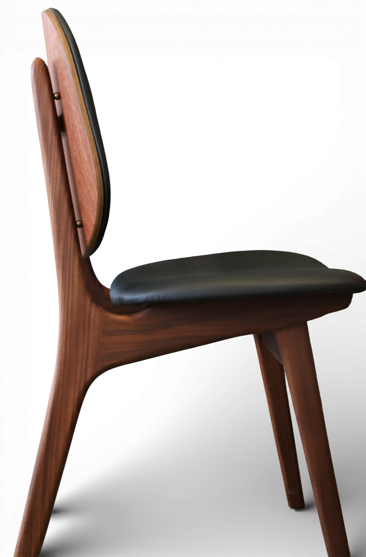 Model 75 Chairs in Teak and Black Leather by Arne Hovmand Olsen