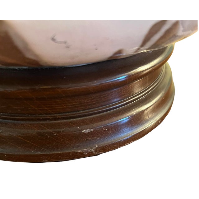 Wood Vintage Mid Century Modern Large Elephant Table Lamp Studio Ceramic For Sale - Image 7 of 8