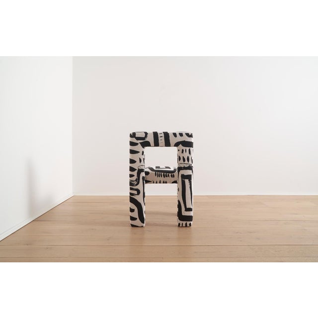 2020s Angle II Armless Dining Chair in Grace Black Tuxedo Print For Sale - Image 5 of 8