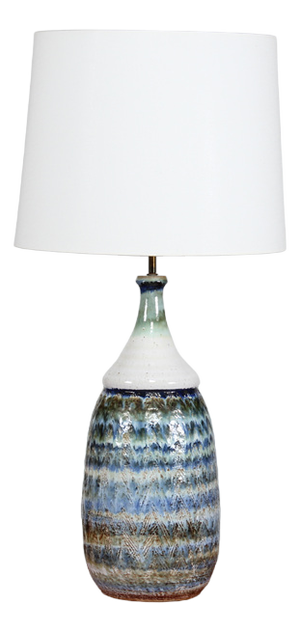Large Vintage Table Lamp in Stoneware by Inger Folmer-Larsen, Denmark, 1970s