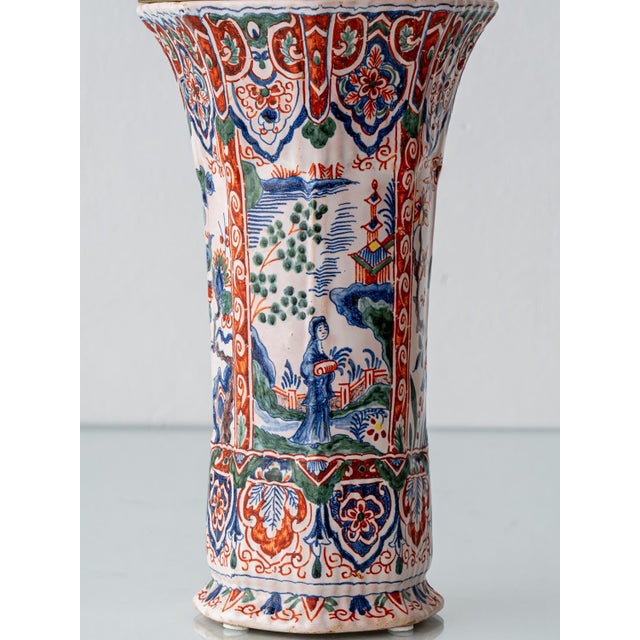 Antique Delft Chinoiserie Faience Table Lamp by Géo Martel, 1890s For Sale - Image 3 of 15