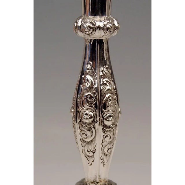 Biedermeier Silver Candleholders by Albert Kattner, Vienna, 1857, Set of 2 For Sale - Image 5 of 11