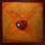 This small oil on board painting features a single cherry against a warm, glowing background. The cherry, adorned with a...