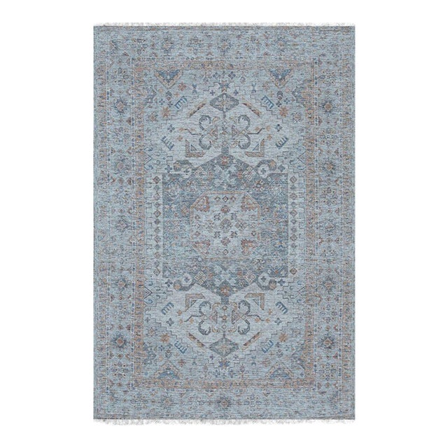 8x10 Traditional Fiona Vibrant Ivory Geometric Medallion Handmade Wool Carpet Rug For Sale