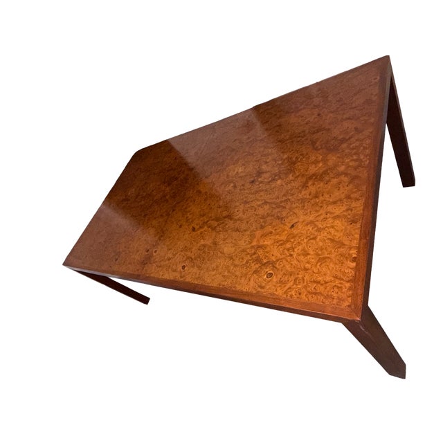 1970s 1970s Mid-Century Modern Burlwood Parsons Extension Dining Table With 2 Leaves in the Style of Milo Baughman For Sale - Image 5 of 7