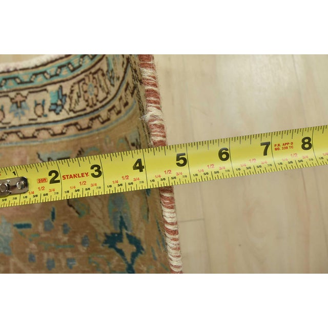Tabriz Rug 9’7” X 12’4” Pink Wool Vintage Distressed Hand-Knotted Carpet For Sale - Image 13 of 15