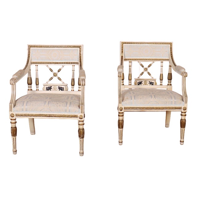 Swedish Empire Style Armchairs, 1920s, Set of 2 For Sale