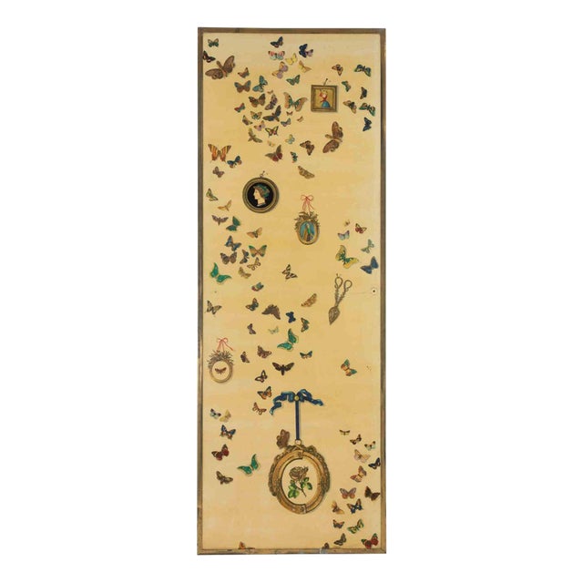 Decorative Panel with Butterflies, 1950s For Sale