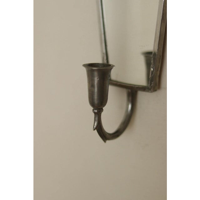 Mid-Century Swedish Pewter Sconces with Mirrors from Svenskt Tenn, Set of 2 For Sale - Image 6 of 18