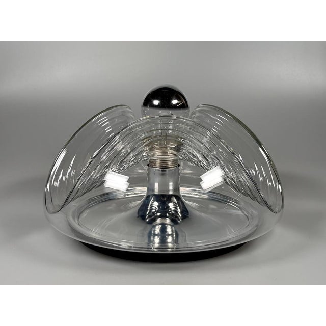 Black Wave Wall Lamp by Koch & Lowy for Peill & Putzler, 1970s For Sale - Image 8 of 18