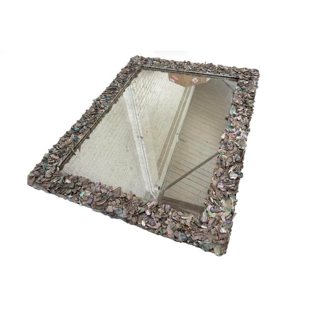 70’s Modern Designer Abalone Seashell Mirror For Sale In Los Angeles - Image 6 of 6