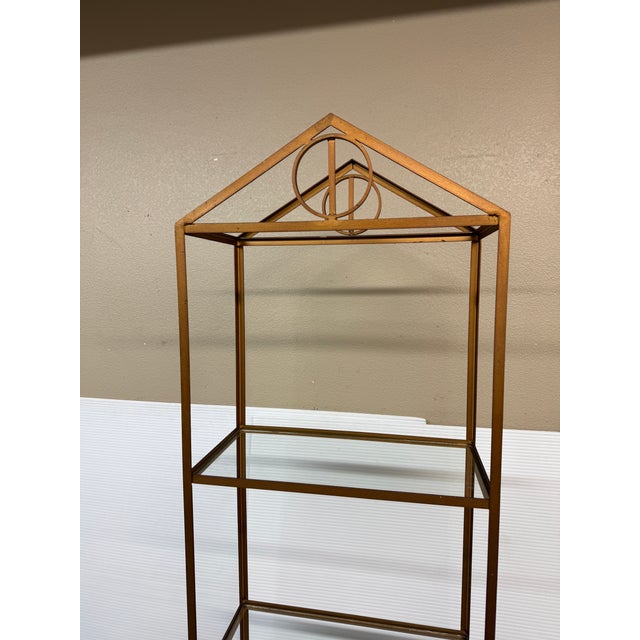 Peaked Geometric Brass Etagere For Sale - Image 11 of 12