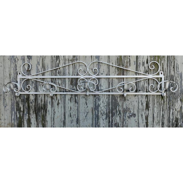 Mid-Century Retro Wrought Iron Hat and Coat Rack. This is a very stylish and heavy quality piece in wrought iron with 5...