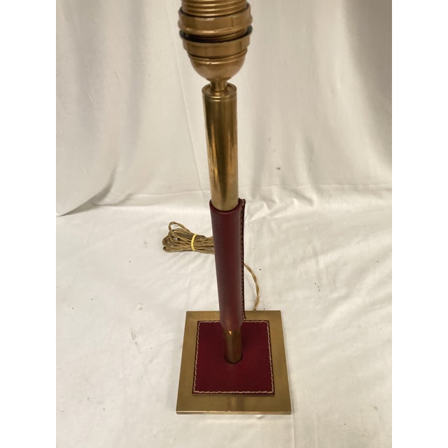 Mid-Century Modern Leather Lamp by Jacques Adnet, 1950s For Sale - Image 3 of 10
