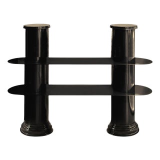 Cabaret 02 Console Table in Licorice Glossy Varnished Aluminum by Caspal For Sale